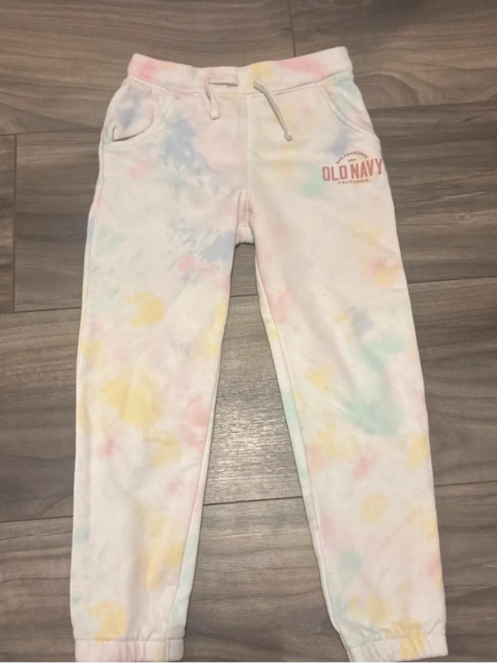Old Navy Cream Tie-Dye Kids Sweatpants with Pastel Accents